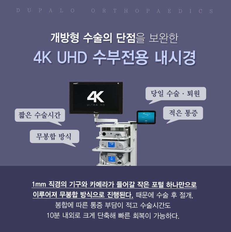 엄지손가락 통증 원인 드퀘르벵 치료, 진짜 수부정형외과라면 내시경 통해 치료합니다